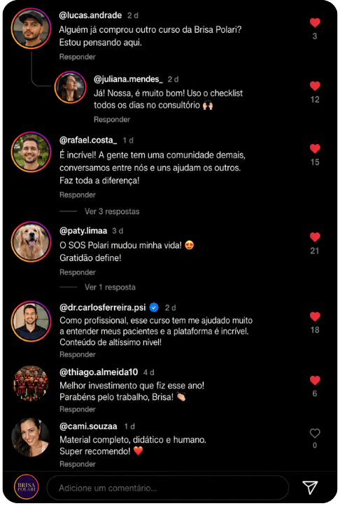 Comentários no Instagram